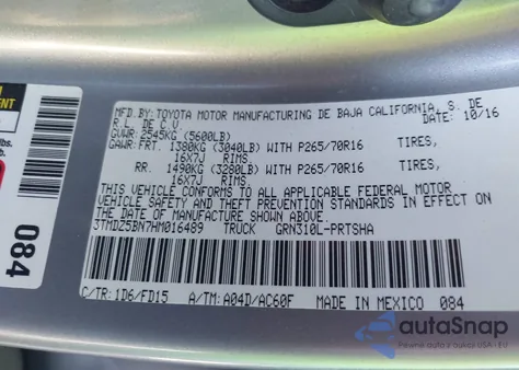 2017 Toyota Tacoma Trd Off Road from USA, damaged, VIN 3TMDZ5BN7HM016489